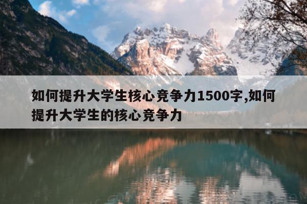 如何提升大学生核心竞争力1500字,如何提升大学生的核心竞争力