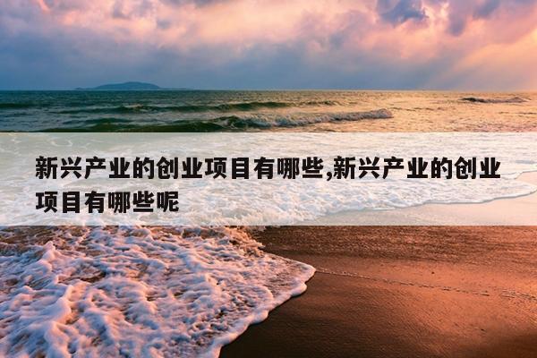 新兴产业的创业项目有哪些,新兴产业的创业项目有哪些呢