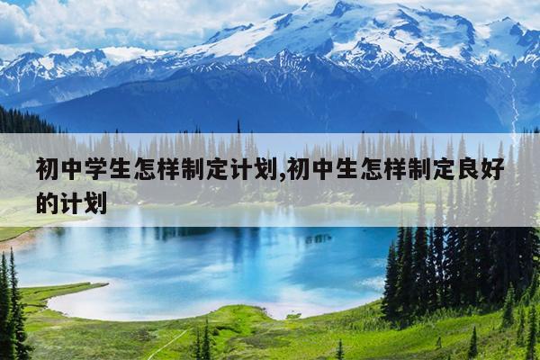 初中学生怎样制定计划,初中生怎样制定良好的计划