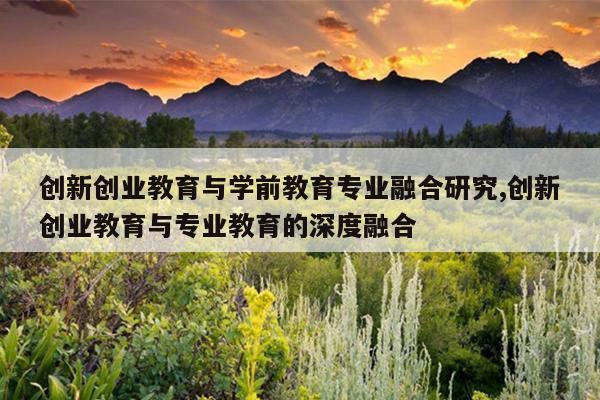 创新创业教育与学前教育专业融合研究,创新创业教育与专业教育的深度融合
