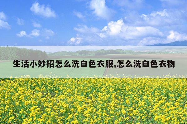 生活小妙招怎么洗白色衣服,怎么洗白色衣物