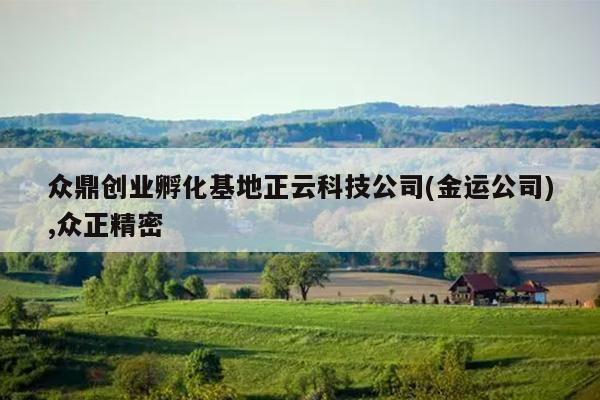 众鼎创业孵化基地正云科技公司(金运公司),众正精密