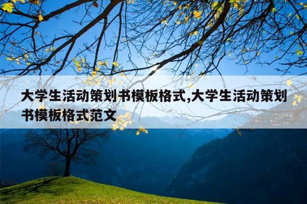 大学生活动策划书模板格式,大学生活动策划书模板格式范文