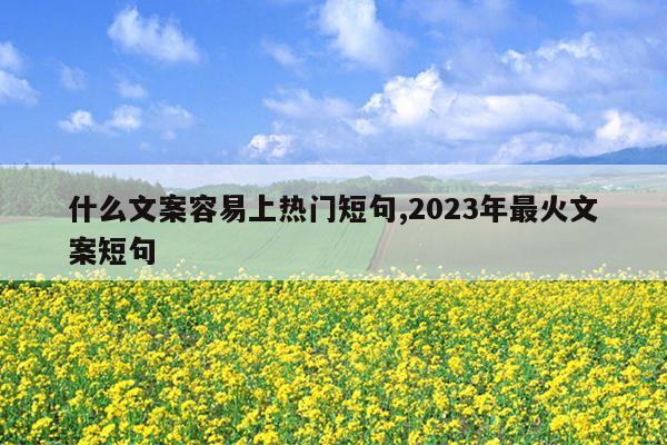 什么文案容易上热门短句,2023年最火文案短句