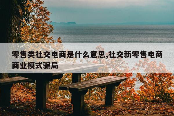 零售类社交电商是什么意思,社交新零售电商商业模式骗局